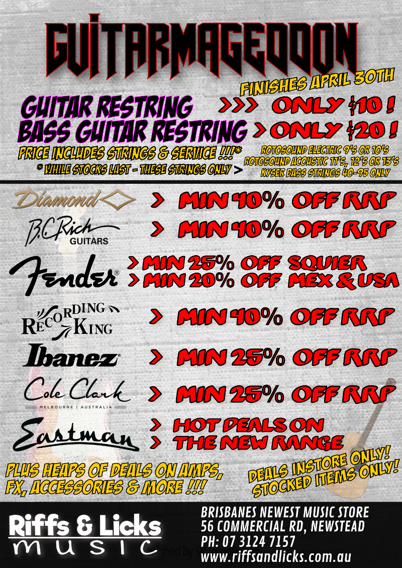 Guitarmageddon April Guitar Sale